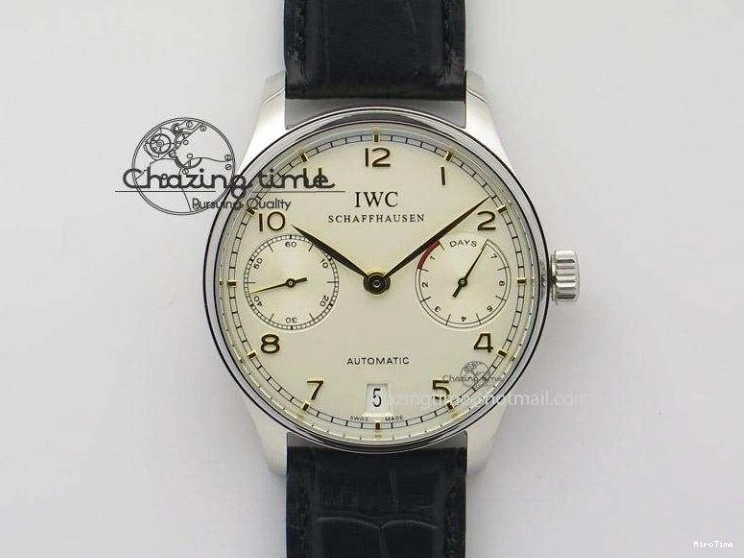 MIROTIME 1219 Affordable Portuguese Real PR Real Annual Calendar IW5035 ZF 1:1 Best Edition White Dial Blue Markers on Blue Leather Strap A 7143